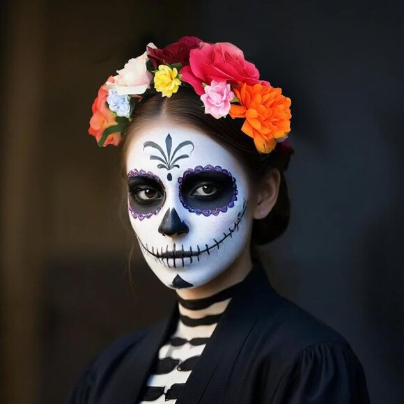 Plastic Flower Headband Unisex Adult Colorful Festive Cinco De Mayo Halloween main image 7